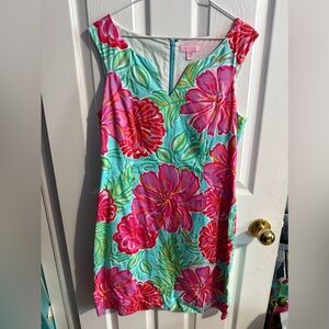 Lilly Pulitzer Vibrant Pink and Green Floral Mini Dress
